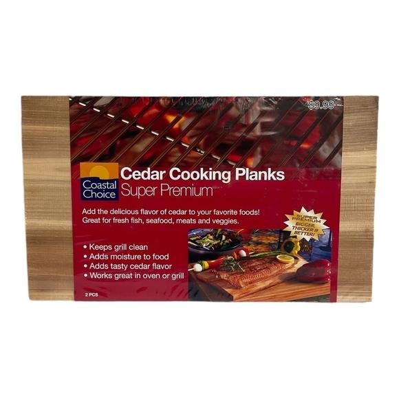 NWT Cedar Cooking Planks Coastal Choice 2 pcs Super Premium Oven Grill Planks - Picture 1 of 2